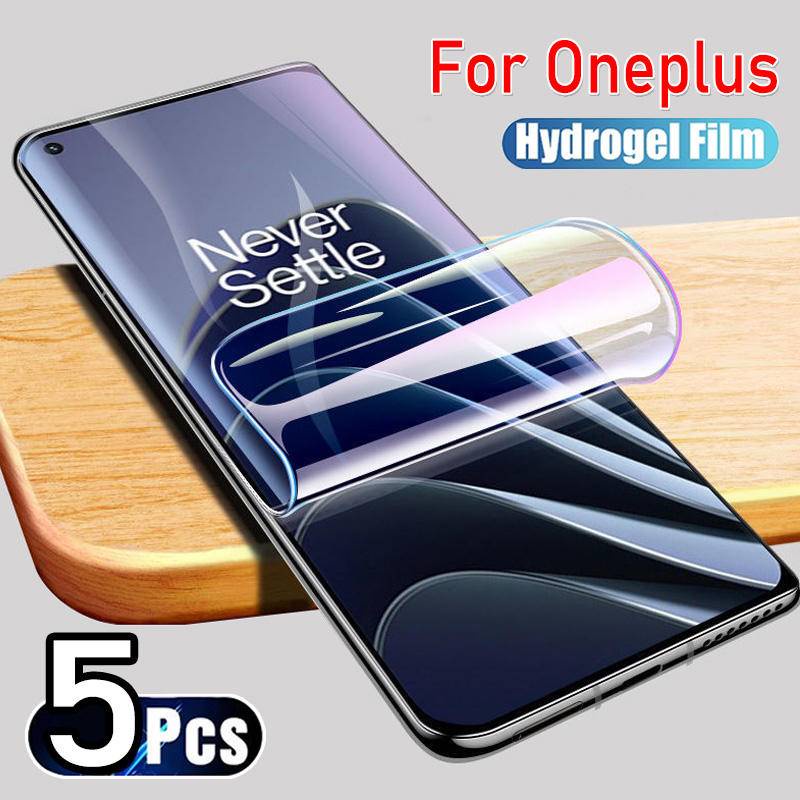 5pcs Untuk OnePlus 6T 77t 8 8T 9 9T 9RT 10 10R 10T ACE 2 Pro 5G Hydrogel Film Pelindung Layar Untuk Satu Plus Nord VE 2 2T N10 N100 N20 Lite 5G