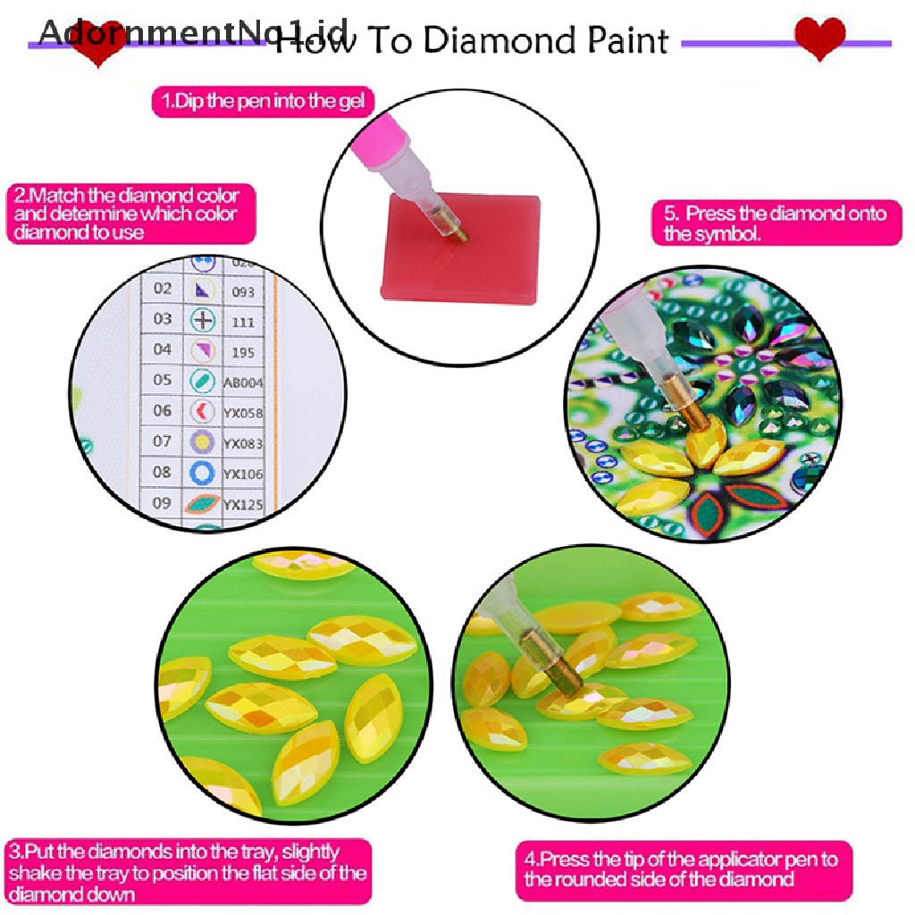 [AdornmentNo1] 5d DIY Diamond Pager Dengan Tanda Buku Sulam Berlian Bentuk Rumbai [ID]