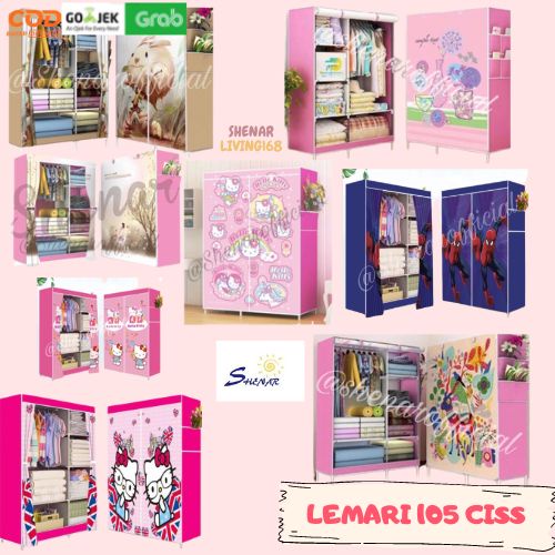 LEMARI PLASTIK 105 CISS / LEMARI PAKAIAN LIPAT & GANTUNG / LEMARI PAKAIAN PORTABLE / LEMARI BONGKAR 