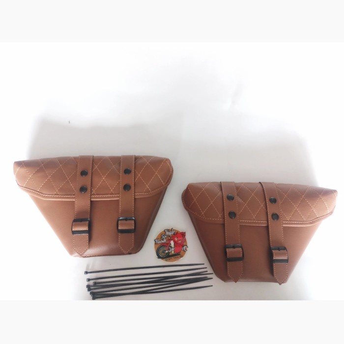 Terlaris Tas Samping Side Bag Tutup Cover Aki Dop Aki Caferacer Japstyle Wajik