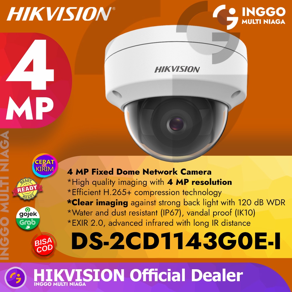 KAMERA IP HIKVISION DS-2CD1143G0E-I 4MP 4 MEGAPIXEL IP CAMERA