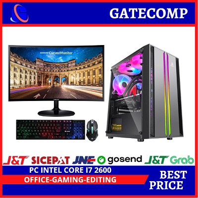 PC Lengkap Gaming Intel core  i7 2600  GT 1030 2GB / DDR 16GB / SSD 120 /  LED 24