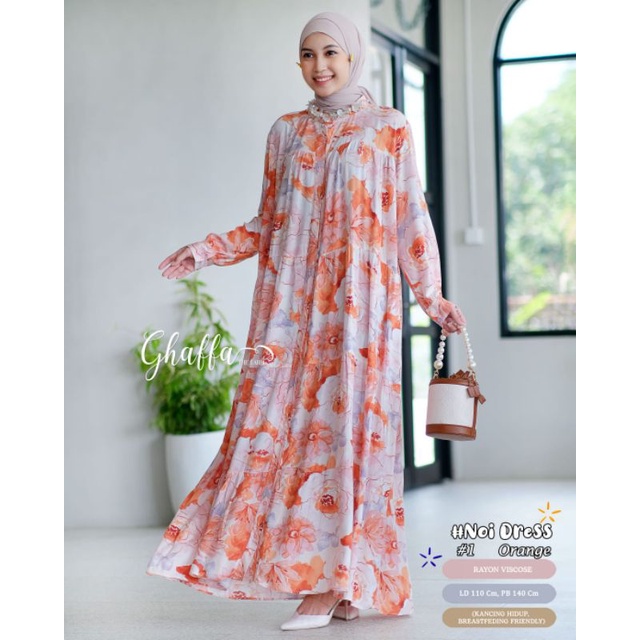 NOI DRESS BY GHAFFA THE LABEL / GAMIS MOTIF MUSLIMAH / Dress wanita LD110