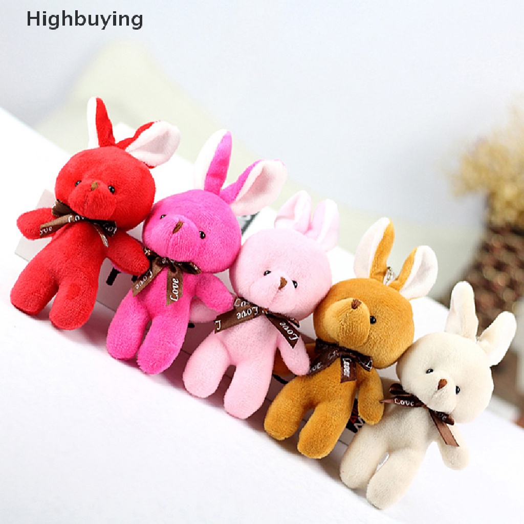 Hbid Boneka Kelinci Mainan Mewah Dasi Kupu Cerah Sutra Rabbit Plush Toy Plush Toy Hadiah Kecil Untuk Pesta Pernikahan Gantungan Kunci Tas Ponsel Liontin PP Katun Boneka Lembut Rabbit Glory