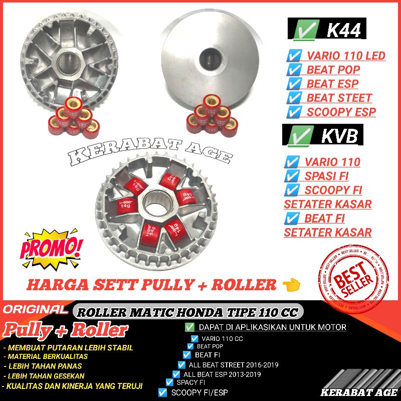 RUMAH ROLLER BEAT FI ESP STREET VARIO 110 SCOOPY FI ESP  KVB K44