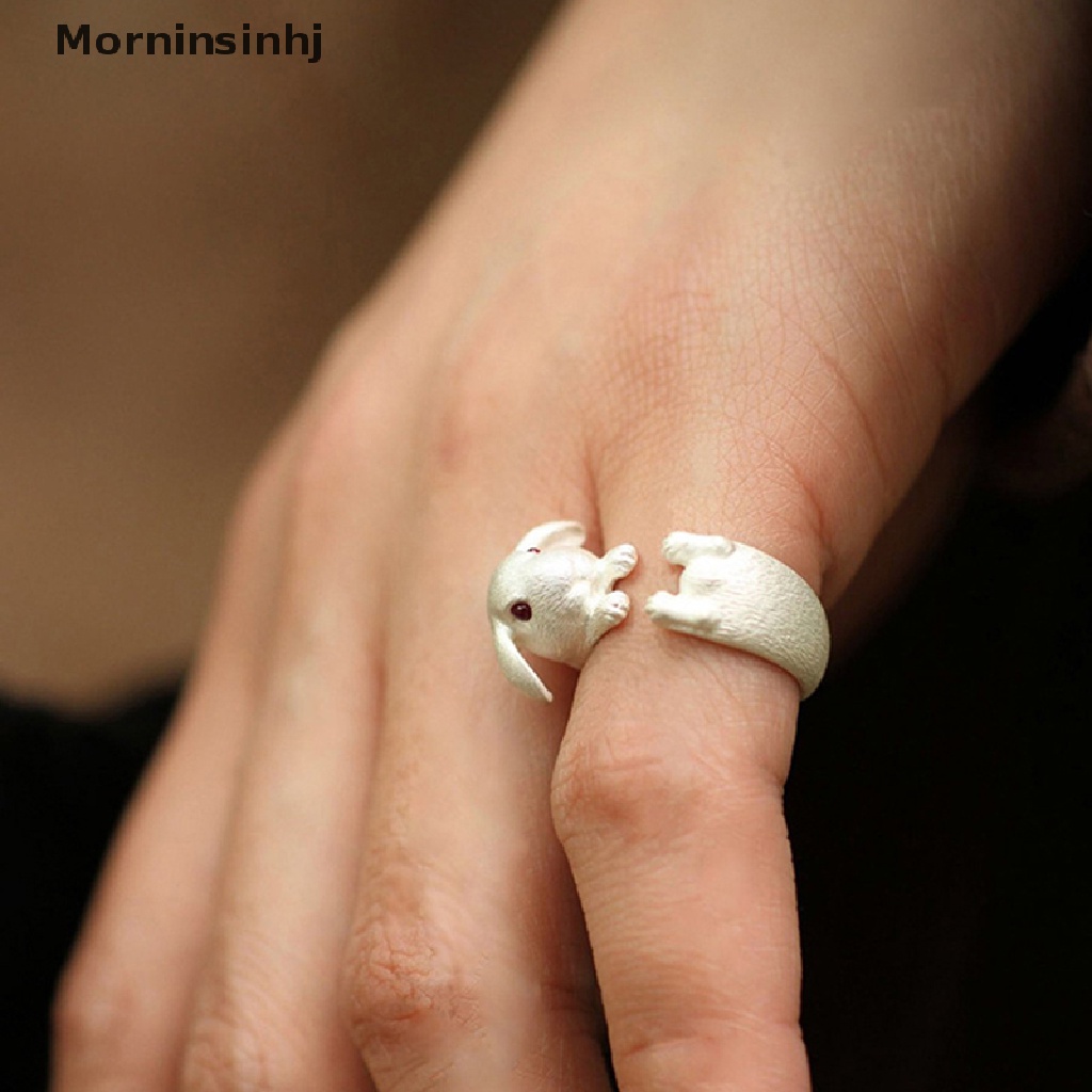 Mornin Cincin Vintage Lucu Stereoskopik Kelinci Animal Open Adjustable Untuk Wanita Pria id