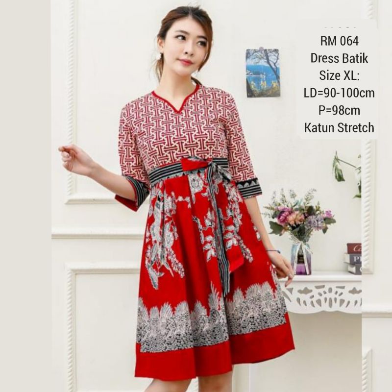 DRESS BATIK SHANGHAI BAJU WANITA MODERN TERUSAN KERJA KANTOR FASHION CEWEK BAJU COUPLE SARIMBIT PASANGAN KEMEJA COWO 023 MURAH 064 642