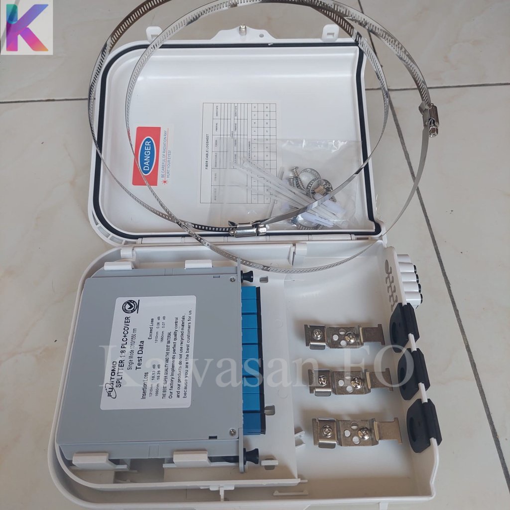 Odp 8 Core Lengkap Splitter Box 1:8 SC UPC /Odp 8C Lengkap Spliter 1:8 Box UPC FTTH