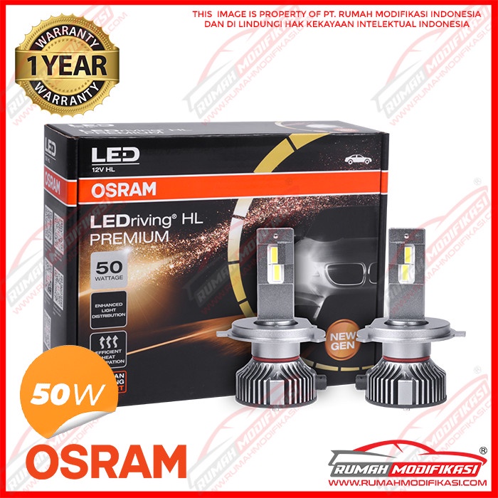 OSRAM - LED HEADLIGHT - H4 - PREMIUM - HIGH LOW - 6000K PUTIH - 50W