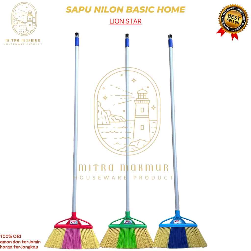 NEW SAPU NILON BASIC HOME LION STAR / HARMONIA BROOM BBM-3 / SAPU LANTAI MURAH