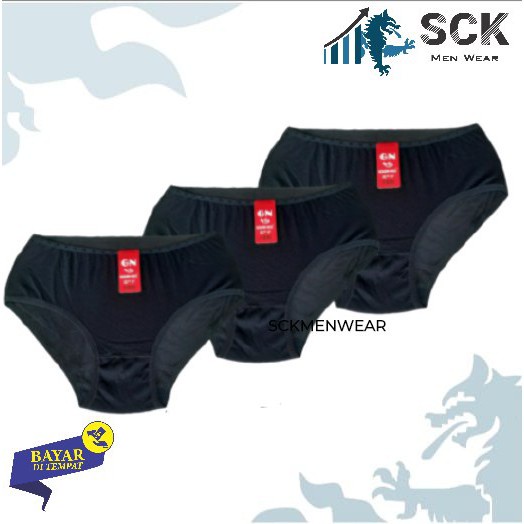 [ISI 3] CD Wanita GOLDEN NICK 937 HITAM Polos / Celana Dalam Ukuran M-XXL  / Pakaian Dalam Cewek - sckmenwear GROSIR