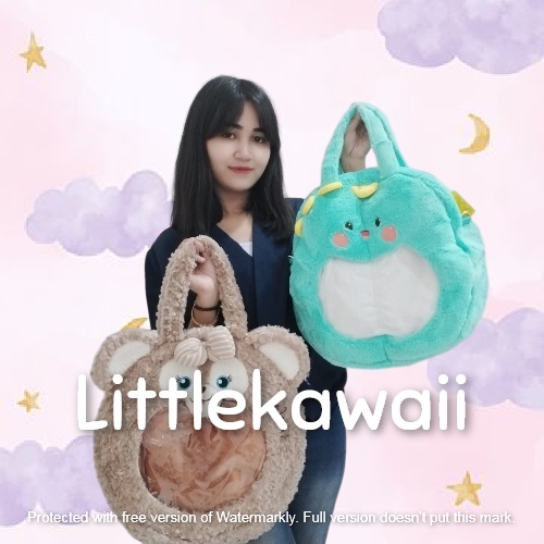 LK/Tas Slempang Boneka Plush Anak Slingbag Tenteng Kepit Jinjing Fashion Korean Style Rabbit Dinosaurus Binatang Animal Lucu Soft Cute