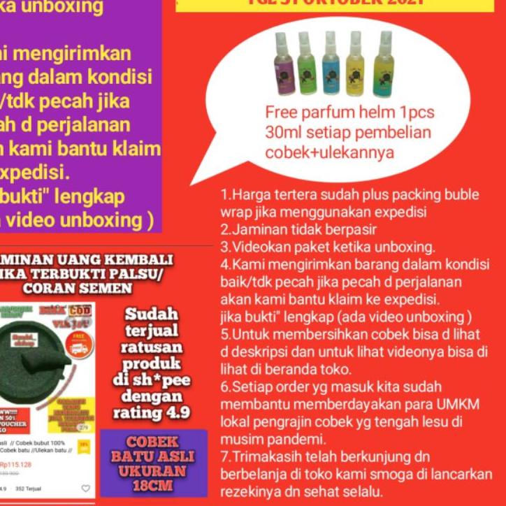 ➫ Cobek batu asli ukuran 18cm plus ulekan // Cobek batu cobek batu asli //coek batu ➩