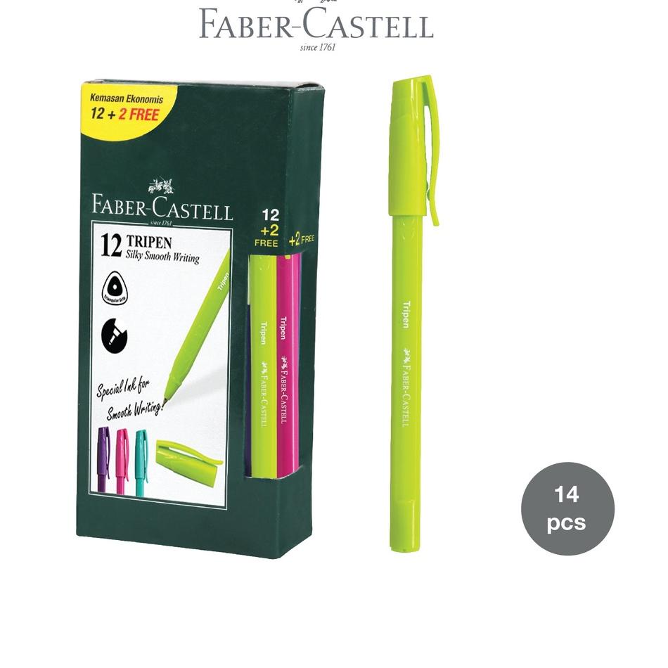 

Diskon s/d 40% Faber-Castell Ballpen Pen Tripen 0.7mm MixBarrel Black Ink Box 12 Free 2 Pcs