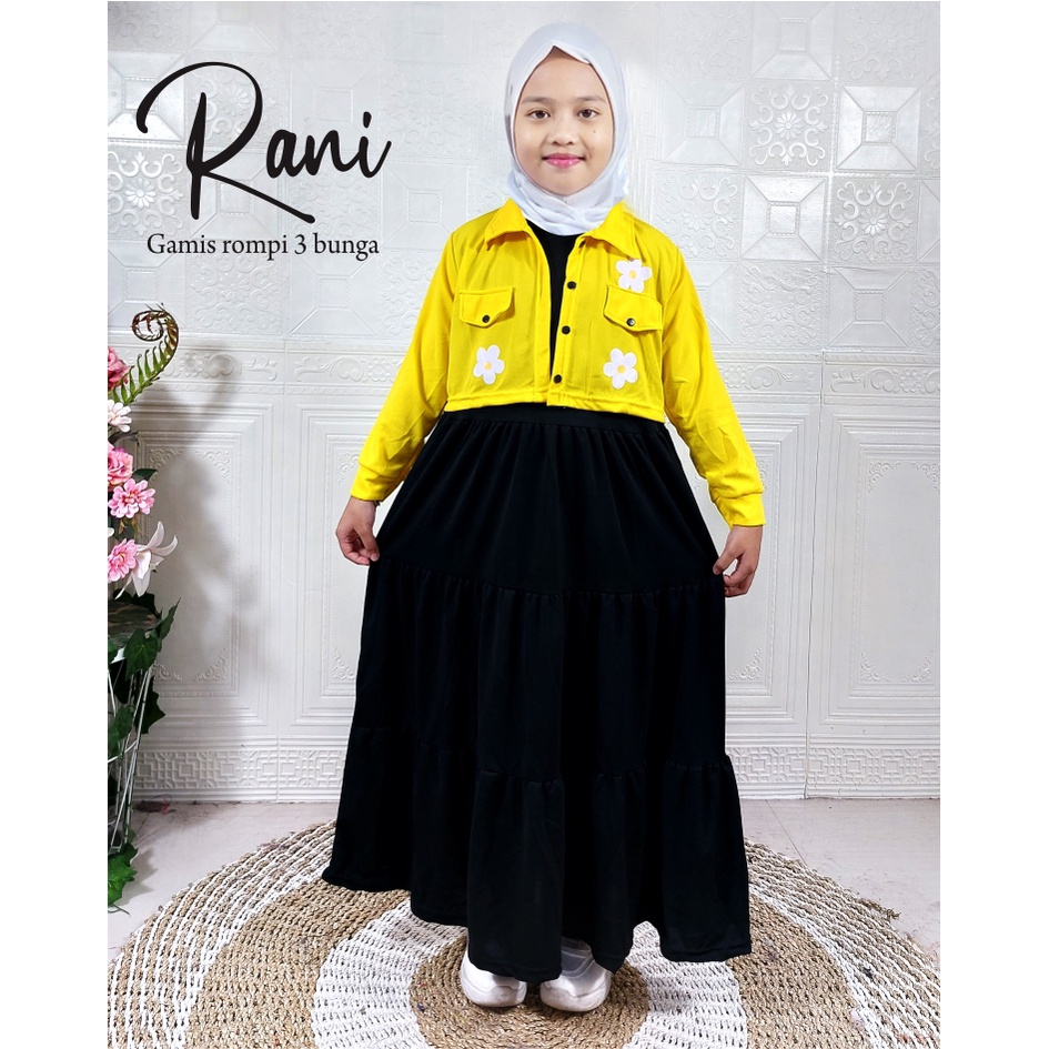 CF Kids Gamis Anak Perempuan Rompi 3 Bunga Rani