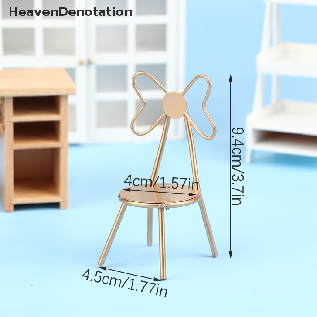 [HeavenDenotation] 1per12rumah Boneka Miniatur Mebel Kursi Logam Dekorasi Rumah Boneka Akses Furniture HDV
