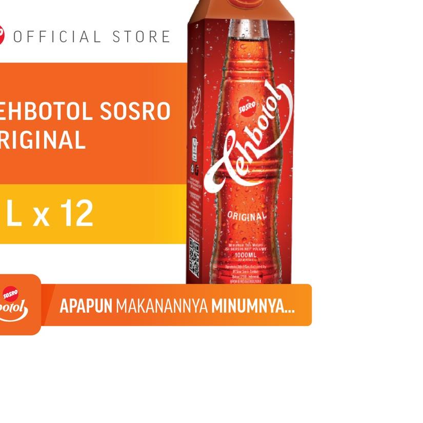 

♚ Tehbotol Sosro Kotak 1 liter isi 12 Pcs ❆