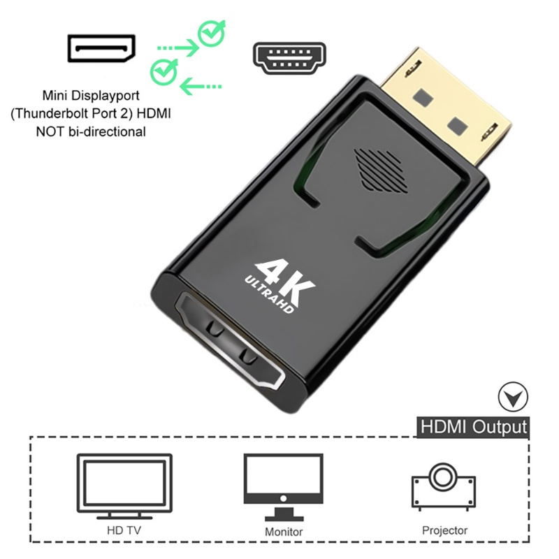 Adaptor DP Ke HDMI/Adapter Kompatibel DP Ke HDMI/1080P/4K HD Video Converter/Untuk Komputer Dan Televisi Dan Proyektor Aksesoris Komputer