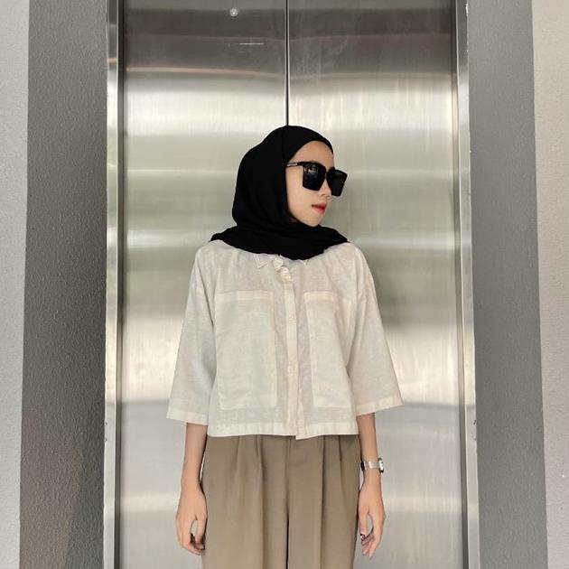 STOK TERBARU Rumah Polos Kemeja Crop Linen Pocket - Oversized Shirt Linen - Outer Crop Linen - Atasa