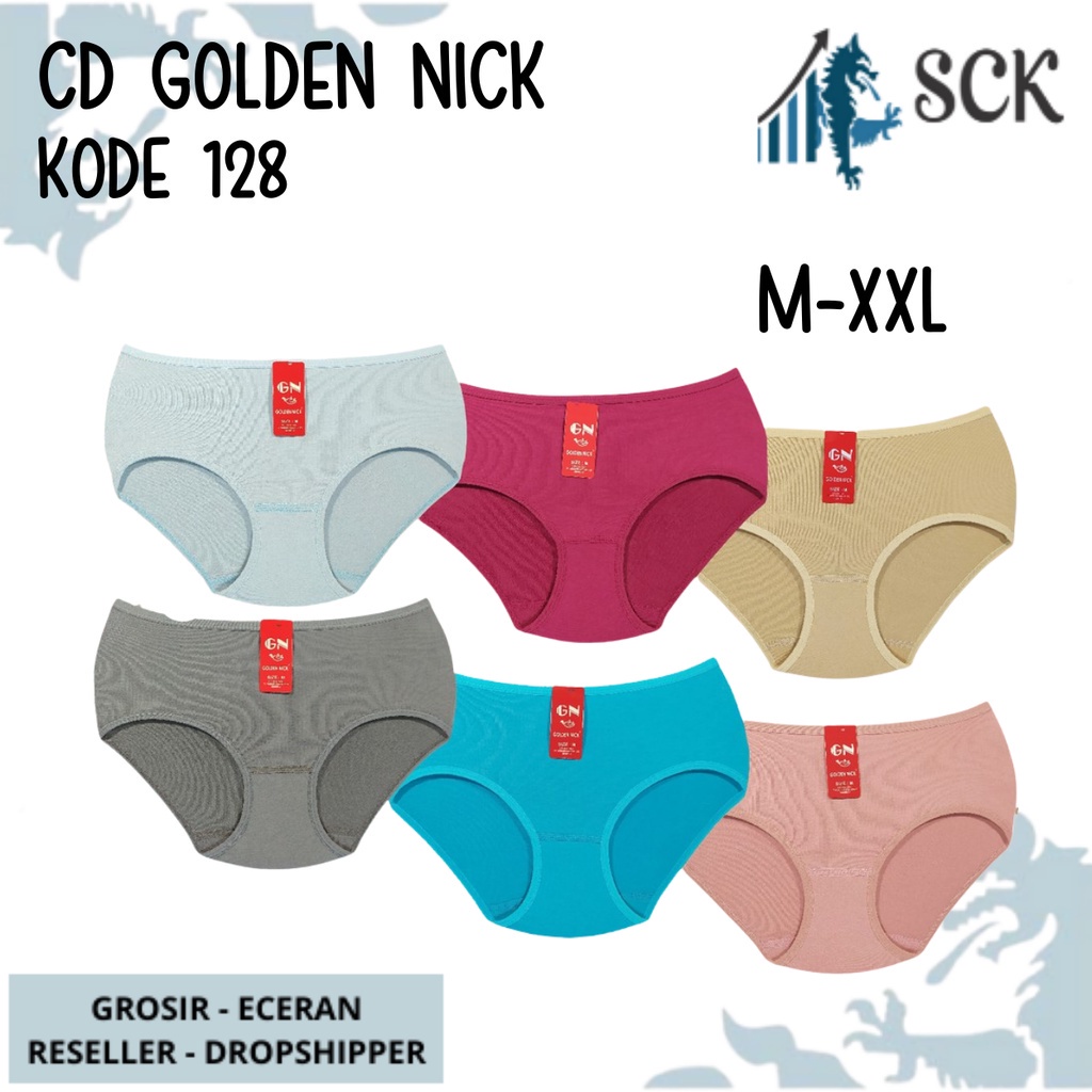 [ISI 3] CD Cewek GOLDEN NICK 128 / Celana Dalam Bahan Katun Jahitan Belakang Lembut Nyaman / Pakaian Dalam Wanita - sckmenwear GROSIR