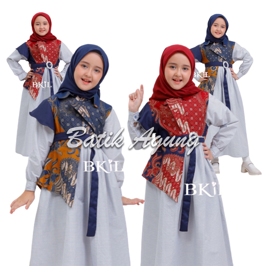 Gamis Anak Wanita Syar'i Kekinian / Baju Batik Anak Model Terbaru / Gamis Muslim Anak Perempuan Lucu