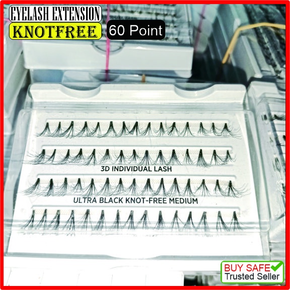 Eyelash Extension KNOT FREE 60 HELAI Bulu Mata KNOTFREE Kualitas Export Pocket Size Ringan Lembut