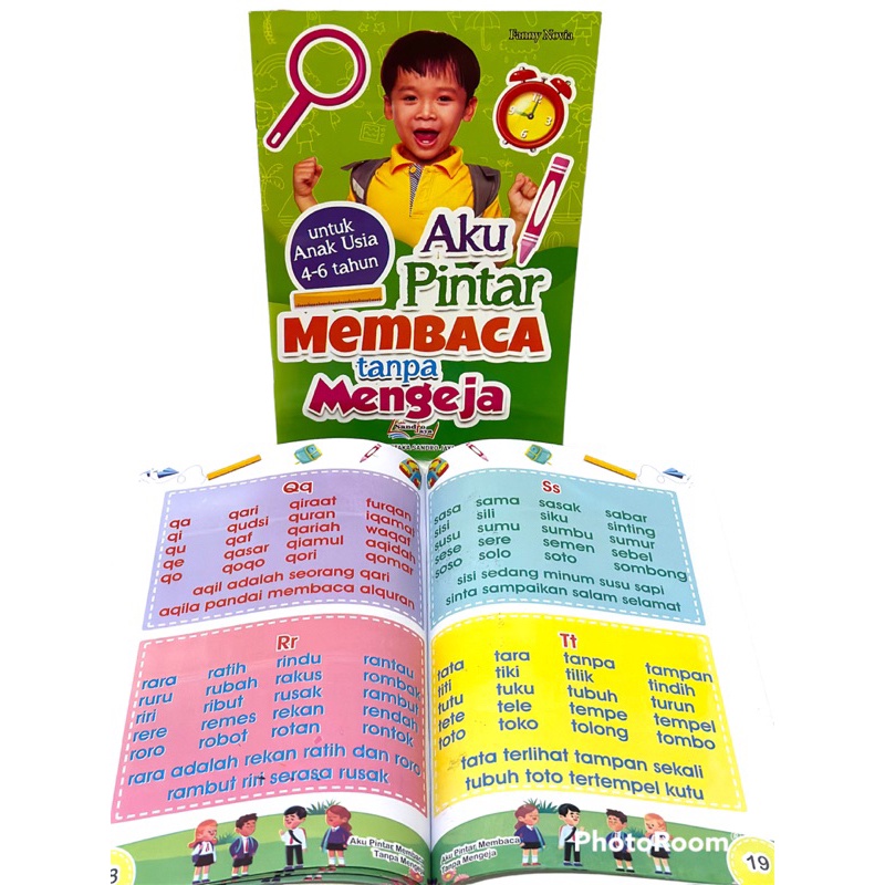 Buku Anak Aku Pintar Membaca Tanpa Mengeja Untuk Usia 4-6 Tahun Full Colour - TBS