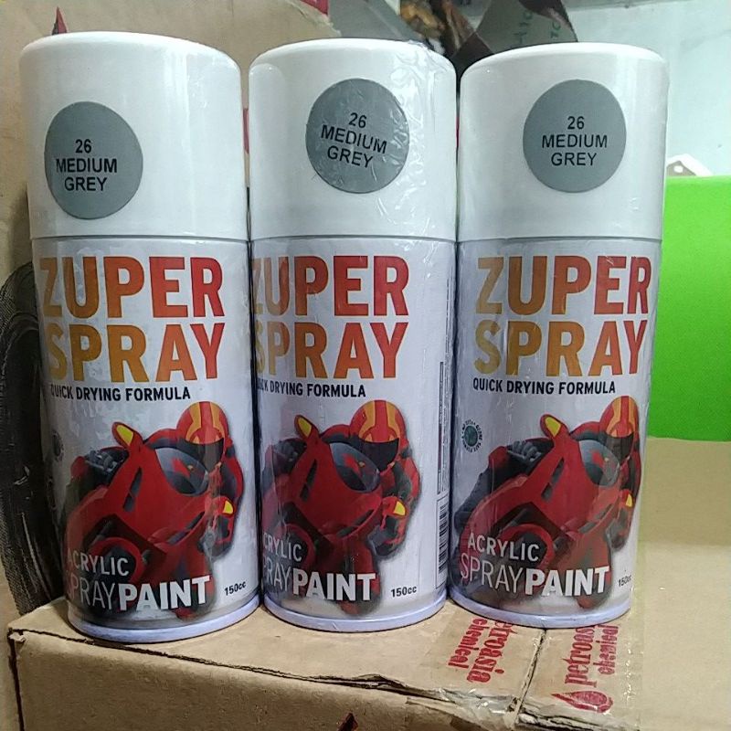 cat semprot pilok pilox zuper spray medium grey 26 150cc abu muda glossy