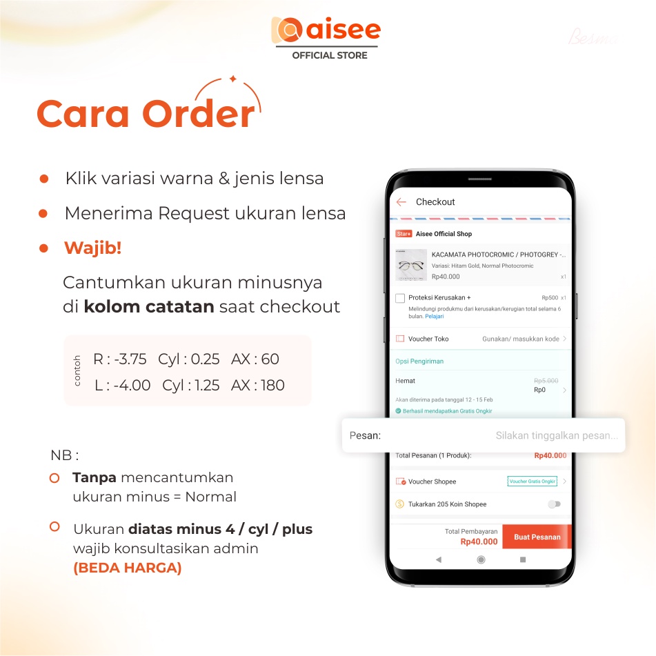 Aisee - Kacamata Daniel Photocromic Blueray Minus Antiradiasi Bluecromic