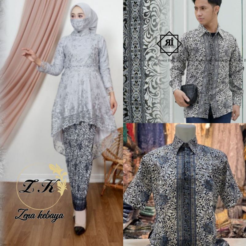 COUPLE KEBAYA TUNIK LESTY COUPLE PASANGAN LAMARAN COUPLE KEBAYA PAYET