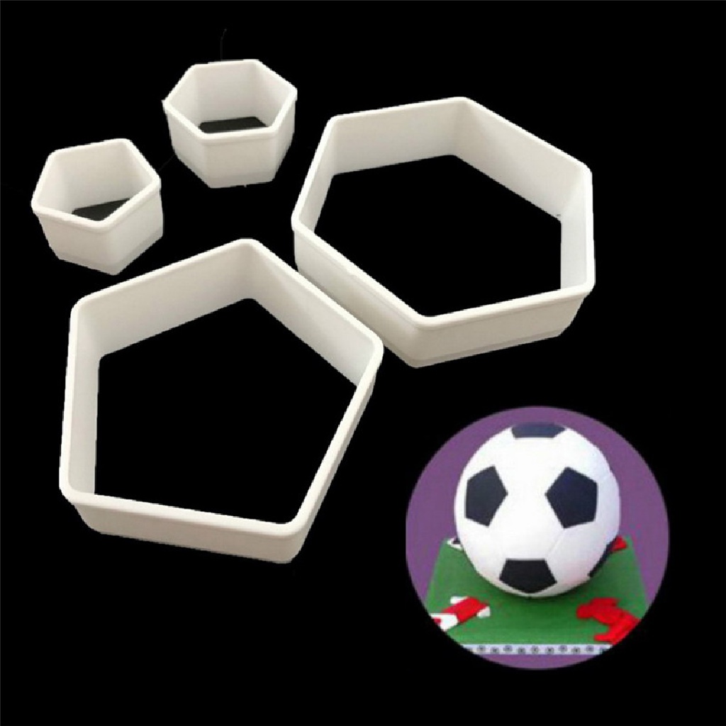 Beyen Unik 4pcs Sugarcraft Football Fondant Cetakan Cookie Cutter Kue Decorag Tools Bakeware ID