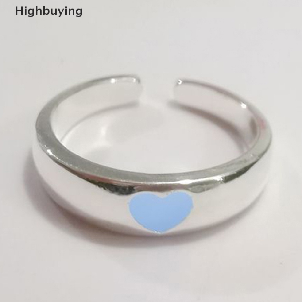 Hbid 1pasang Mode Baru Cinta Jantung Cincin Pembukaan Adjustable Retro Fluorescent Rings Bercahaya Pasangan Jantung Cincin Vintage Jari Gadis Pesta Perhiasan Hadiah Glory