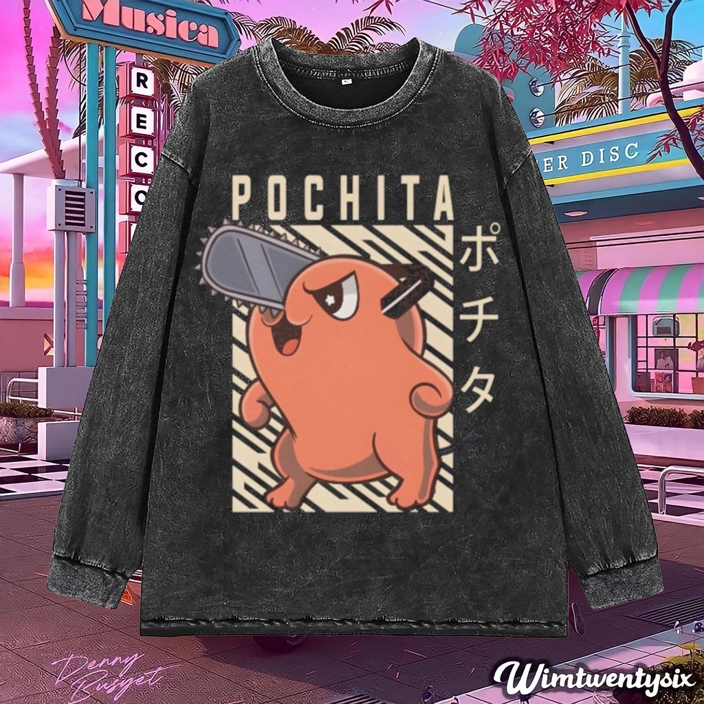 Wimtwentysix “pochita cute” Oversized T-Shirt | Longsleeve Tee | Kaos washing
