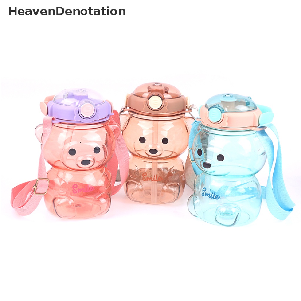 [HeavenDenotation] 1000ml Kapasitas Besar Kartun Beruang Plastik Sippy Cup Botol Air Anak HDV