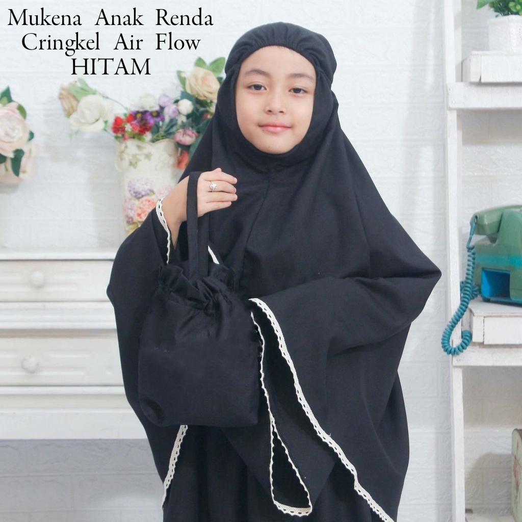 MUKENA RENDA ANAK CRINGKEL AIR FLOW//MUKENA ANAK CRINGKEL//MUKENA TRAVELING//MUKENA SET ANAK//MUKENA