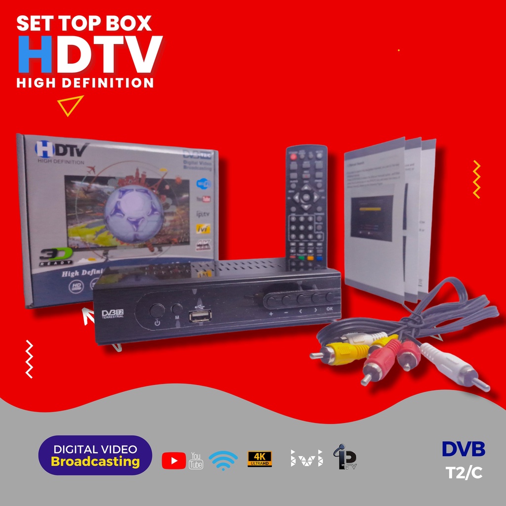 [ READY STOK  ] STB Set Top Box TV Digital Receiver Penerima Siaran Full HD/ STB Wifi Bisa Youtube DVB-T2 (Bisa Dapet Semua Channel )