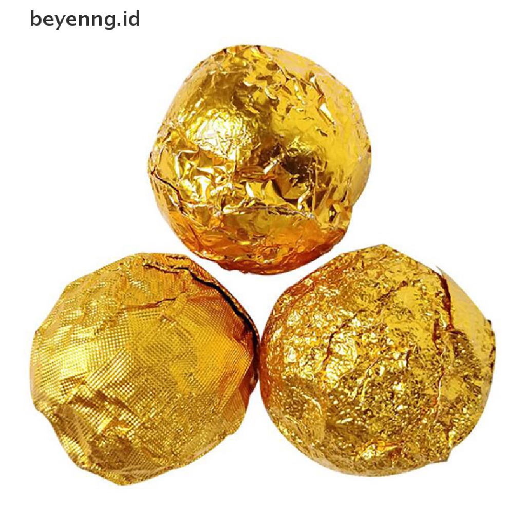 Beyen 100Pcs Paket Foil Candy Kertas Coklat Aluminium Permen Gula Makanan Tin Paper ID