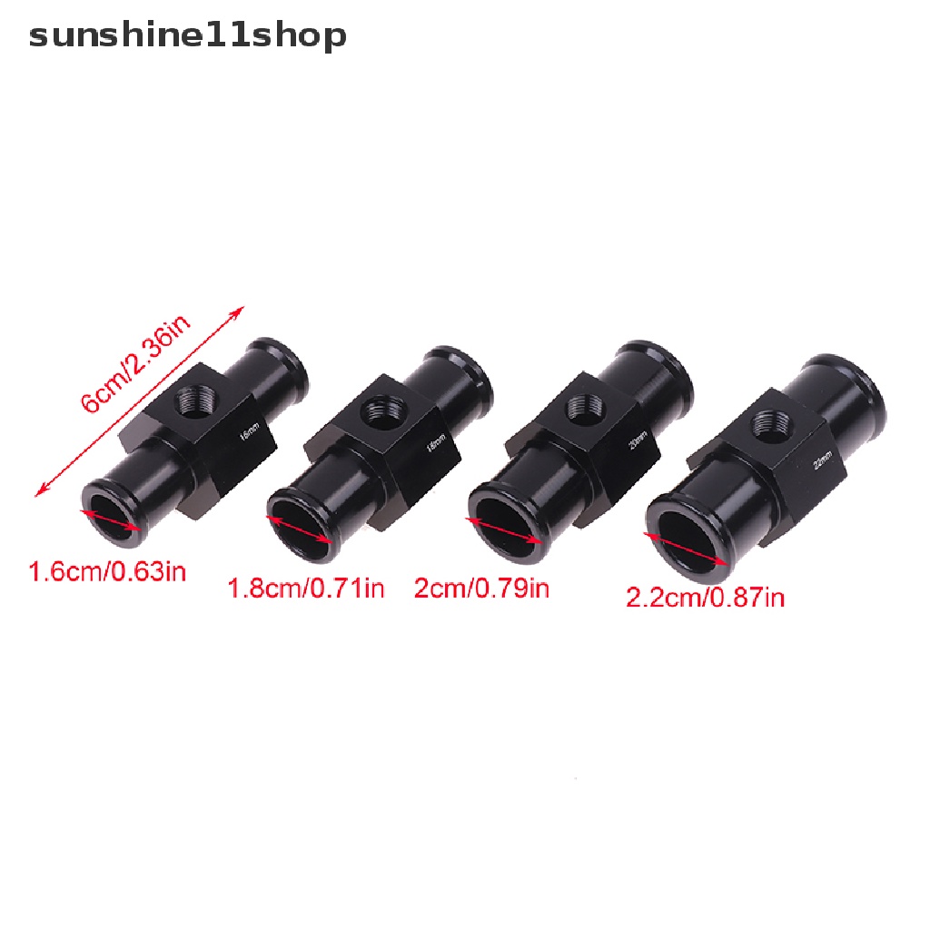 Sho 16MM 18MM 20MM 22MM Hitam Pengukur Suhu Air Radiator Temperature Tee Adapter N