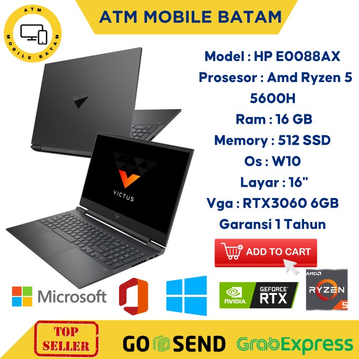 Laptop hp victus e0088ax ryzen 5 5600H