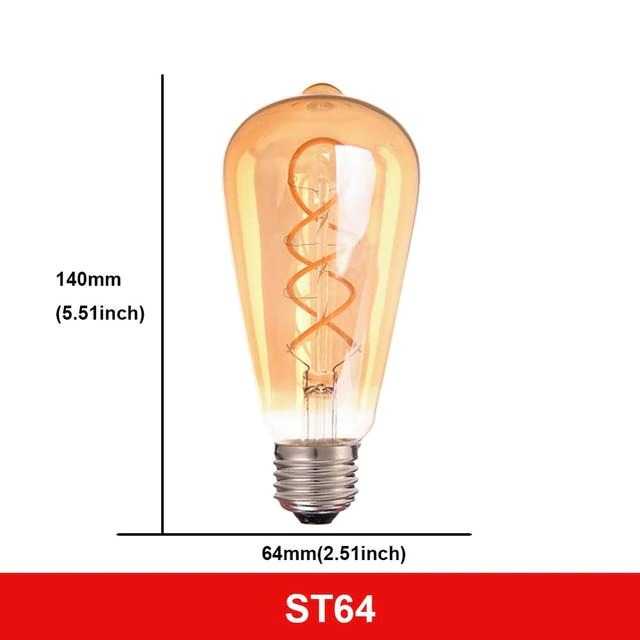 (BISA COD) FTIHSHP Grensk Lampu Pijar Filamen Bohlam Edison E27 Dimmable Warm White 4W - ST64