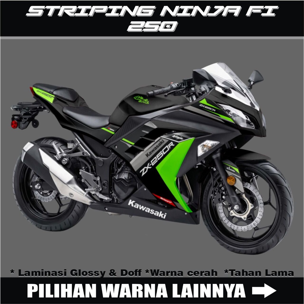 Decal Stiker Ninja 250 Fi Old Livery Zx250 / Striping Kawasaki Ninja Fi Old 2013 2014 2015 2016