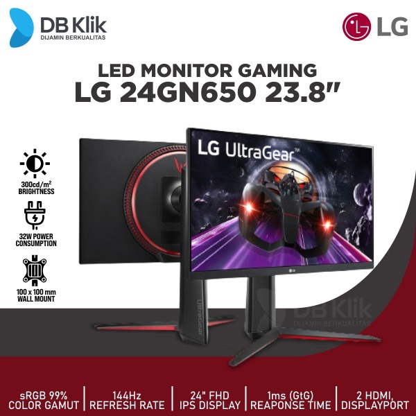LED Monitor Gaming LG 24GN650 23.8&quot; 144Hz FHD HDMI DP - LG 24 GN 500