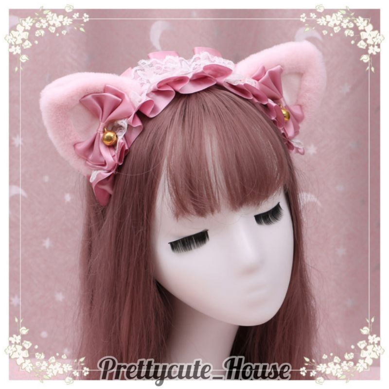 BANDO KUCING NEKOMIMI LOLITA MAID CAT EAR / bando kucing fur lolita cosplay premium quality