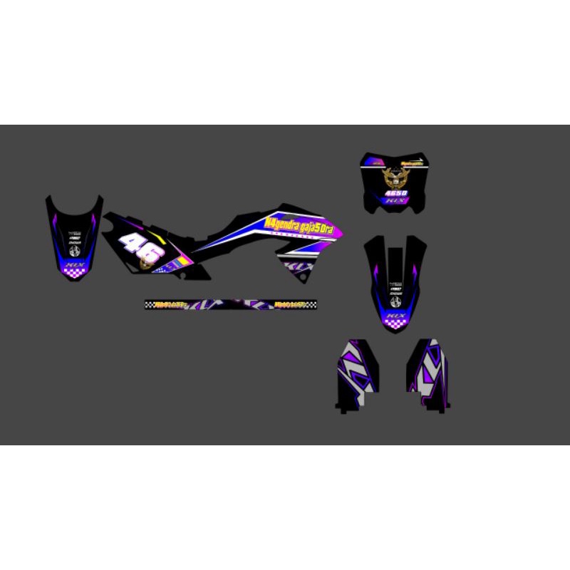 Decal stiker sticker motor klx s,klx bf,dtracker new old,crf 150l,wr 155 full hologram superglosy