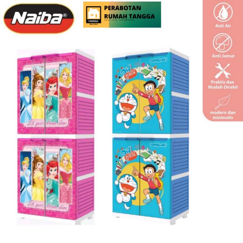 FAHSSA Lemari Baju Plastik Susun Warna Tabitha | Lemari Pakaian Susun Karakter Naiba | Lemari Pakaia
