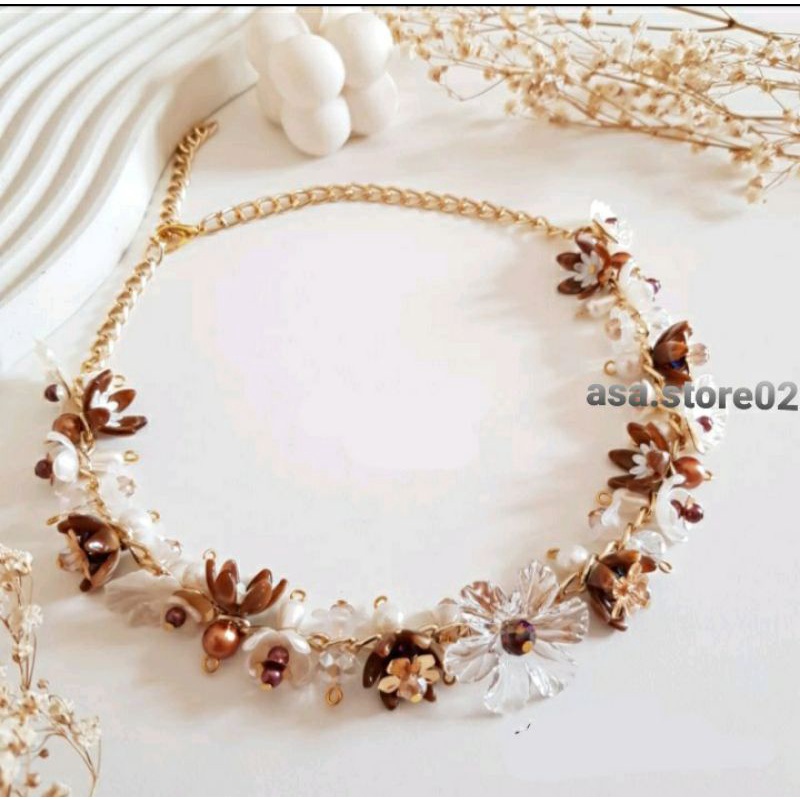 Kalung DAILY HIJAB/Crystal Beads Necklace/Kalung Mutiara