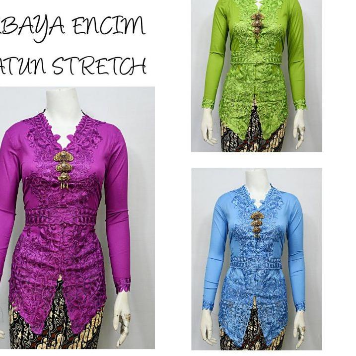 ➣ Indah KEBAYA ENCIM MODERN LENGAN PANJANG BORDIR SENADA KATUN STRETCH KEBAYA WISUDA KEBAYA KATUN KE