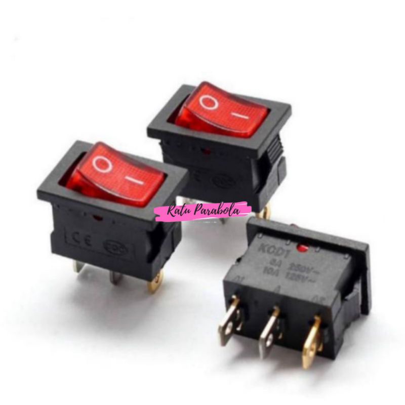 Saklar Switch On Off  Kotak Kecil + Lampu Merah Rocker