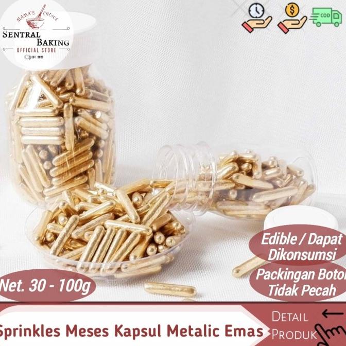 

Sprinkle Kue Meses Kapsul Metalic Emas/ Springkle Meises Springkel Kue