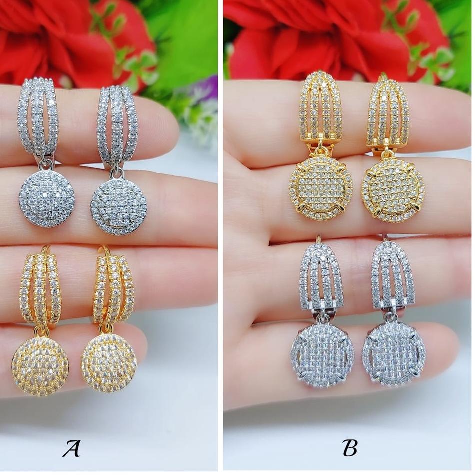 PROMO HARI INI Anting permata lapis emas perhiasan xuping jewelry A,B ?